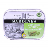 Sardines au Basilic, Thym et à l'Huile d'Olive Bio 115g